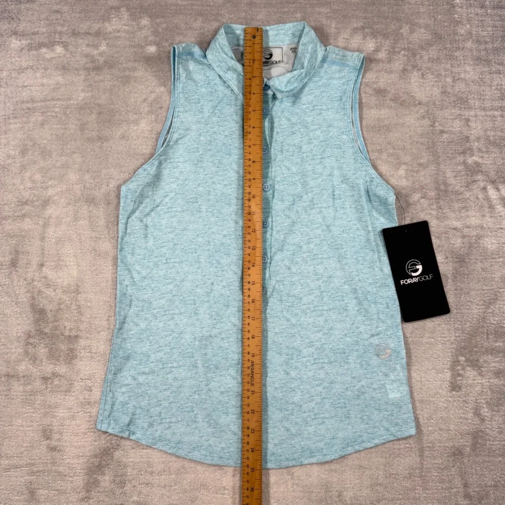 Foray Golf Shirt Women XS Blue Marl Core 3.0 Polo Sleeveless Performance NWT - Picture 7 of 10